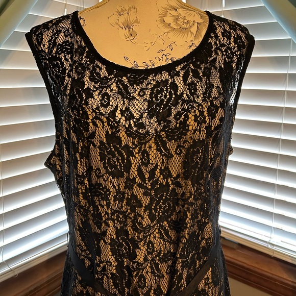PinkBlush Lace Overlay Tie Accent Maternity Dress - Picture 3 of 9